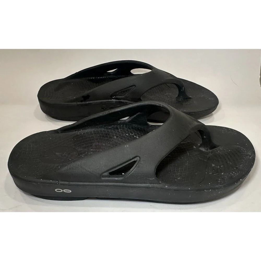 OOFOS OOriginal Recovery Flip Flops Black Size EU 45 US Mens 12 Comfort
